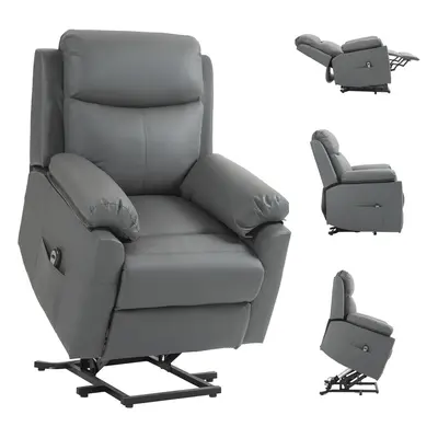 HOMCOM Power Lift Chair Electric Riser Recliner with Remote Control, Grey