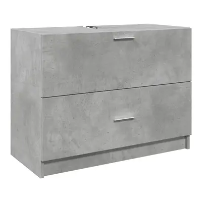 vidaXL Sink Cabinet Vanity Unit Storage Cupboard Concrete Grey Engineered Wood