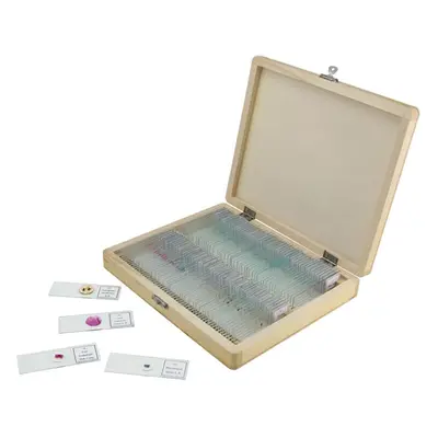 Celestron 100-Piece Prepared Microscope Slide Kit (Wooden Case)