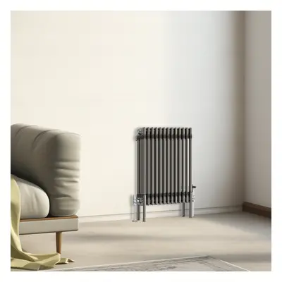 (600x607mm - Column) Traditional Cast Iron Style Radiator Raw Metal Central Heating Column