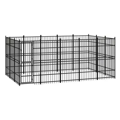 vidaXL Outdoor Dog Kennel Steel Outdoor Puppy Enclosure Dog Pet Supply Cage