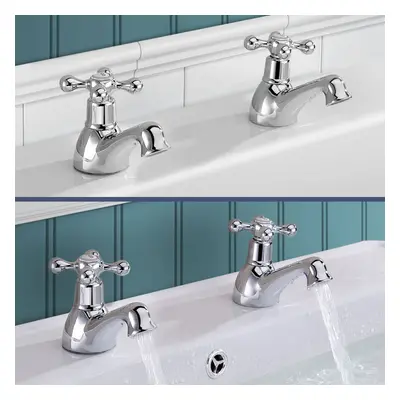 Trafford Victorian Bath & Basin Taps Set Chrome