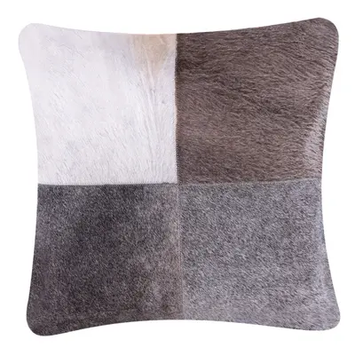 Cowhide Leather Cushion x cm Grey NELLAD