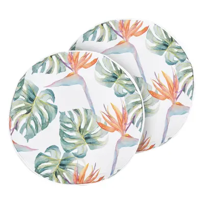 Set of Outdoor Cushions Plant Pattern TORRAZZO x cm White