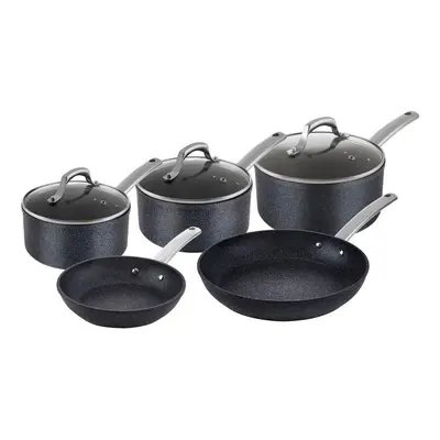 Tower TruStone 5-Piece Pan Set, 16, & 20cm Saucepans with Lids & 20/28cm Frying Pans, Non-Stick 