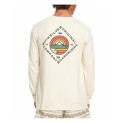 (XXL, Birch) Quiksilver Mens Scenic View Long Sleeve Crew Neck T-Shirt Top Tee - Birch