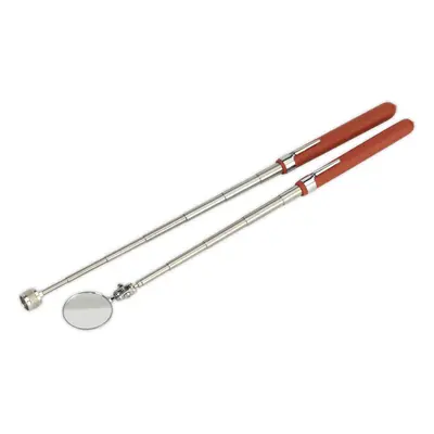 2 Piece Telescopic Magnetic Pick Up & Mirror Set - 40mm Mirror - 1.6kg Capacity