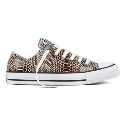 (UK 4-EU 36.5) CONVERSE CTAS OX 557982C SNAKE SKIN LEATHER TRAINERS BRN/BLK/WHT WOMENS UK