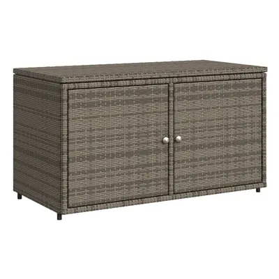 vidaXL Garden Storage Cabinet Outdoor Storage Box Cupboard Grey Poly Rattan