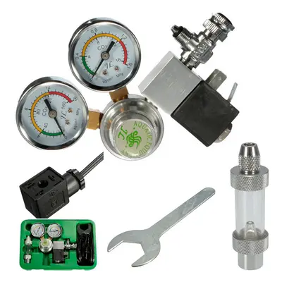 Co2 Regulator Magnetic Solenoid Two Gauge Bubble Counter Planted Aquarium