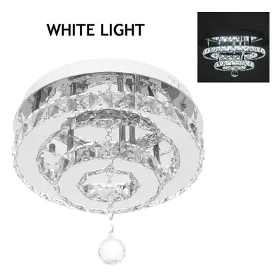 (White(NO Remote Controller)) 24W/48W Chandelier Crystal Stepless Dimming LED Round Ceiling Ligh