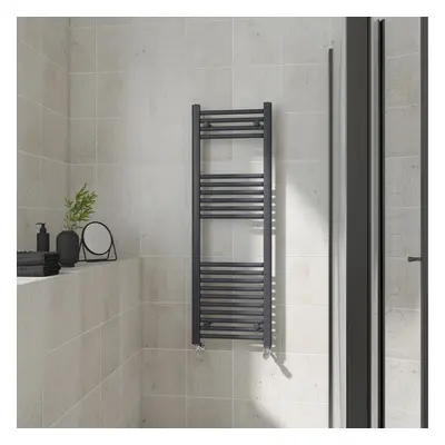 (Straight, 1200x400mm) Warmehaus Heated Towel Rail Anthracite Bathroom Ladder Style Radiator Gre