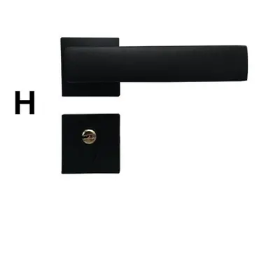 (H) Matte Black Aluminum Door Lock Mechanical Interior Handle Cylinder Lever Latch Home Security