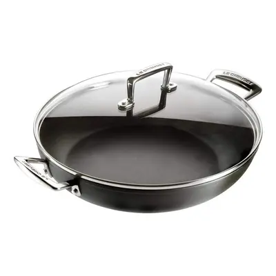 Le Creuset Toughened Non-Stick 30x6.5cm Shallow Casserole/Braiser with Glass Lid, Aluminium, , B