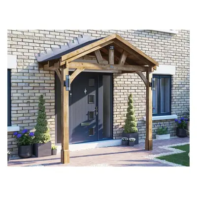 Dunster House Wooden Porch Canopy 3m x 1.5m Thunderdam (2 Post Full Height)