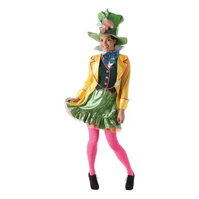 (Large) Rubie's Ladies Mad Hatter Alice in Wonderland Fancy Dress Costume - Sizes