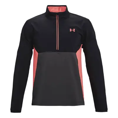 (S, Jet Grey/Black/Venom Red) Under Armour Mens Storm Windstrike Half Zip Stretch Windproof Golf