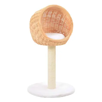 vidaXL Cat Tree with Sisal Scratching Post Natural Willow Wood Kitty Tower