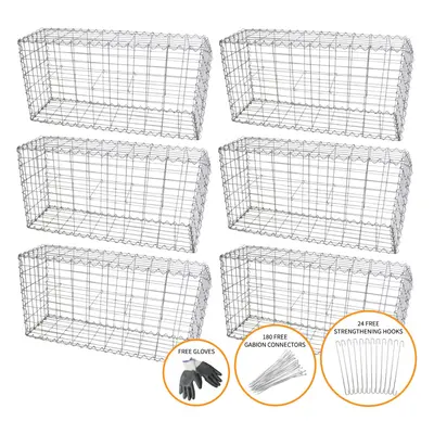 Gabion Baskets Garden Mesh Outdoor Cages Wire Stone / x x 30cm / Pack