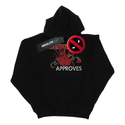 (M, Black) Marvel Mens Deadpool Approves Hoodie