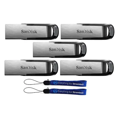 SanDisk Ultra Flair USB (5 Pack) 3.0 128GB Flash Drive High Performance up to 150MB/s - with (2)