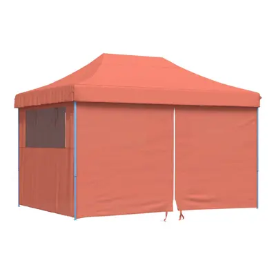 (terracotta, with sidewalls) vidaXL Foldable Party Tent Pop-Up with Sidewalls Patio Gazebo Canop