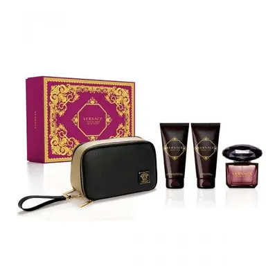 Versace Crystal Noir Pcs Set For Women: Oz Eau De Toilette + 3.4 Body Lotion + 3.4 Shower Gel + 