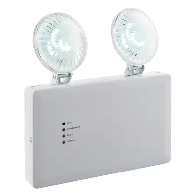 Emergency Twin Wall Spot Light - x 3W Hi Power Daylight White LEDs