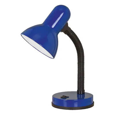 Table Desk Lamp Flexible Moveable Colour Blue Steel Rocker Switch E27 1x40W