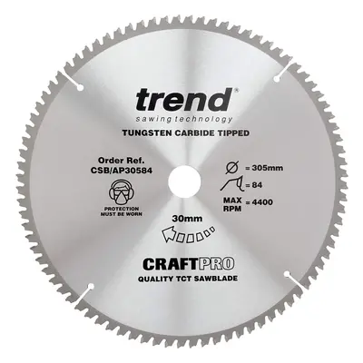 Trend CSB/AP30584 Craft Pro Worktop TCT Blade for Aluminium or Plastic and Makita, Dewalt, or Bo