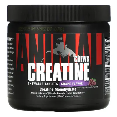 Animal, Creatine Chews, Grape, Chewable Tablets