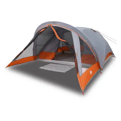 (grey and orange) vidaXL Camping Tent Cabin 4-Person Lightweight Tent Patio Dome Tent Waterproof