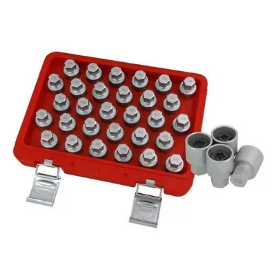 30pc Mercedes Locking Wheel Nut Socket Set Patterned Recessed (Neilsen CT4536)