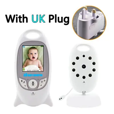 (UK Plug) 2.4G Baby Monitor Wireless Digital Video Baby Monitor 1080P Night Vision Two Way Audio