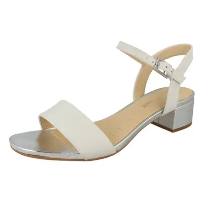 (UK 3, White) Ladies Clarks Peep Toe Heeled Sandals Orabella Iris - D Fit