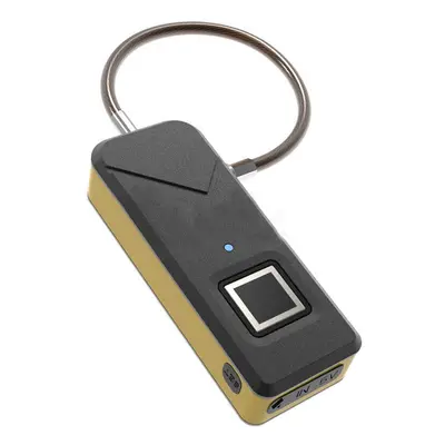 (Gold) 3.7V Smart Anti-theft USB Fingerprint Lock IP65 Waterproof Travel Suitcase Luggage Bag Sa