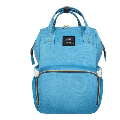 (Blue) 24L Waterproof Baby Diaper Nappy Backpack Multifunctional Large Changing Bag