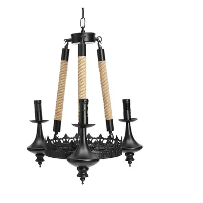 (Black) Heads Iron Chandelier Living Room Dining Room Ceiling Light Pendant Light AC110-220V