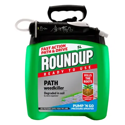 Roundup Path Weedkiller Litre Pump 'N Go Refill, Ready to Use, Green