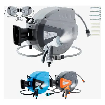 AREBOS Hose Pipe Reel | m Swivel Hose Reel | Wall Hose Box with Locking Stop | Includes Wall Bra