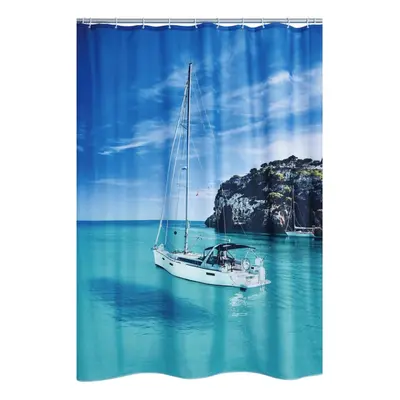 RIDDER Bathroom Shower Curtain Sailboat Washable 180x200cm Modern Water-proof