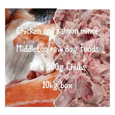 Frozen Dog Food Chicken & Salmon Mince x 500g chubs 10kg box