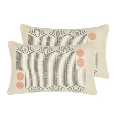 Set of Cushions TIARELLA Geometric Pattern x cm Multicolour