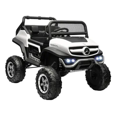 HOMCOM 12V Licensed Mercedes-Benz Unimog, Kids Electric Ride on Car - White