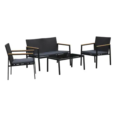 4pc Outsunny Rattan Furniture Set | Outdoor Dining Set