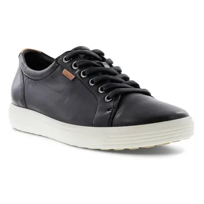 (UK 6.5-7, Black) Ecco Womens Soft W Soft Comfy Lace-Up Lightweight Leather Trainers