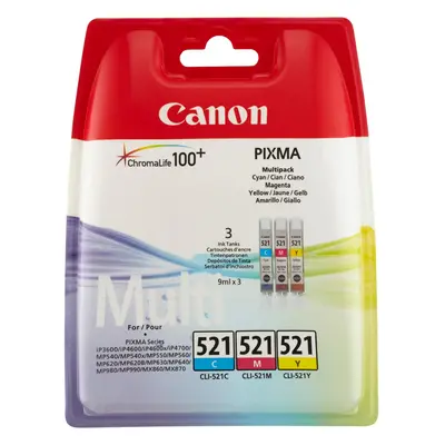 Canon CLI-521 C/M/Y Colour Ink Cartridge Multipack