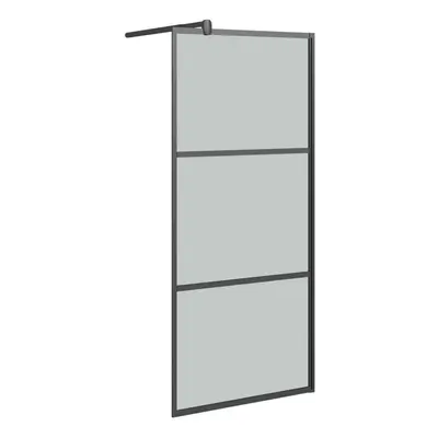 vidaXL Walk-in Shower Wall 90x195cm Dark ESG Glass Black Shower Enclosure