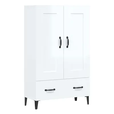 vidaXL Highboard High Gloss White Engineered Wood Sideboard Cabinet Cupboard