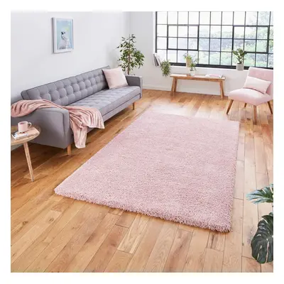 (80x150cm) Sierra Shaggy Rugs in Pink High Dense Soft Polypropylene Mats